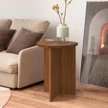 Imagem de Mesa Lateral Triangular para Sala Elia 60 cm - Natural - Homedock