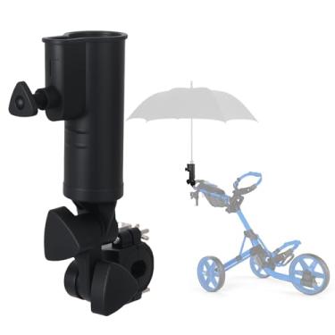 Imagem de KEUYE Suporte de guarda-chuva compatível com Clicgear, ajustável para carrinho de golfe, à prova de vento e armazenamento compacto, para cortador de grama elétrico, carrinho de bebê, cadeira de rodas