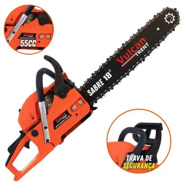 Imagem de Motosserra Profissional Vulcan Vsl550 à Gasolina 2t 55cc 4hp 11.000rpm Com Ponta Rolante 18"
