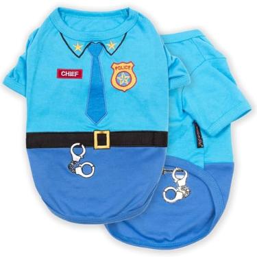 Imagem de Parisian Pet - Oficial Woof - Polícia | Fantasias de policial para cães | Roupa engraçada de Halloween para animais de estimação | Tamanho - G