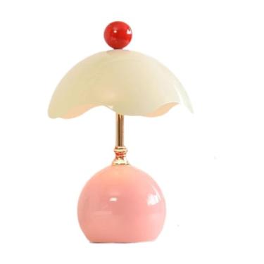 Imagem de ShengQuanHao Abajur de Mesa em Formato de de Ovo, Luminária de Mesa LED, Luminária de Cabeceira Nórdica, Luminária de Cabeceira, para Casamentos, Quartos Inf, Rosa