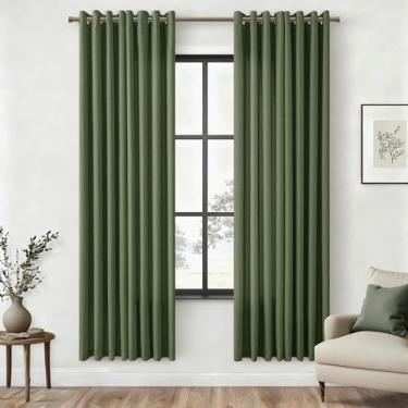 Imagem de Cortinas semitransparentes de 182 cm para sala de jantar, filtragem de luz, não transparente, privacidade, linho, bronze, ilhós, boho, elegante, cortinas para sala de estar, 182 cm de comprimento