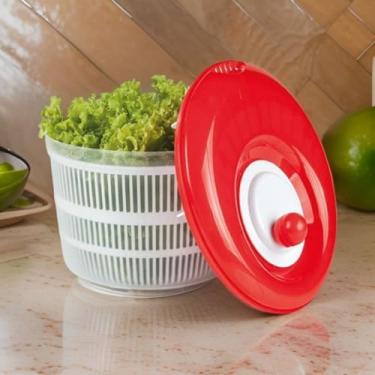 Imagem de Seca Salada Centrífuga Alface Folhas Legumes Verduras(Vermelho)