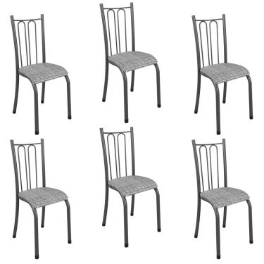 Imagem de Conjunto com 6 Cadeiras para Sala de Jantar Amanda Prata