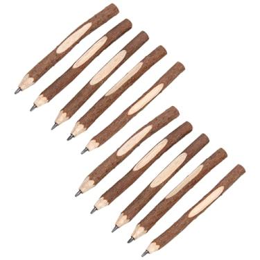 Imagem de 10 lápis de madeira, lápis de madeira natural de 12,7 cm, lápis longo rústico para crianças, material de festa escolar, decoração de festa temática de acampamento