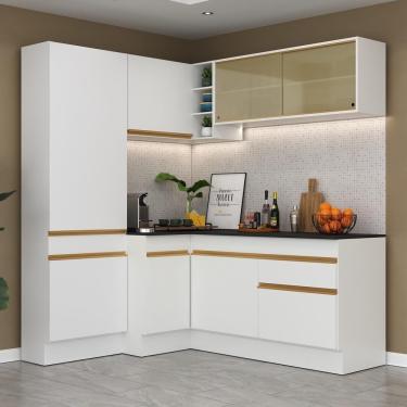 Imagem de Cozinha Completa De Canto Mp2089 Com Armário E Balcão Branca