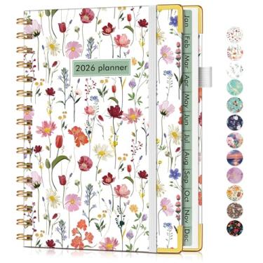 Imagem de Agenda A5 em espiral fofa 2026, janeiro de 2026 a dezembro de 2026, agenda diária de 12 meses, 14,6 cm x 21,3 cm, agenda semanal e mensal, agenda agenda agenda de capa dura para trabalho, escola, casa