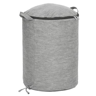 Imagem de Fockety Organizador de brinquedos com tapete de atividades, bolsa dobrável de tecido com alças duplas, cesto espaçoso para blocos de montar, caixa organizadora para quarto infantil (GRAY)