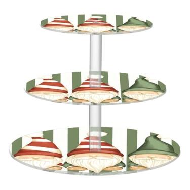Imagem de CEBUGI Suporte de cupcake de 3 camadas, suporte redondo para bolo, torre, bandeja de servir em camadas de acrílico para chá, chá de bebê, casamento e mais