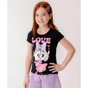 Imagem de Camiseta Infantil Manga Curta Minnie Disney Tam 4 a 10-16053, 6, Preto