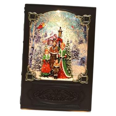 Imagem de WeiLaiKeQi Globo de Neve em Forma de Livro de Natal, Luminária Noturna, Caixa de Música para Decoração de Natal.