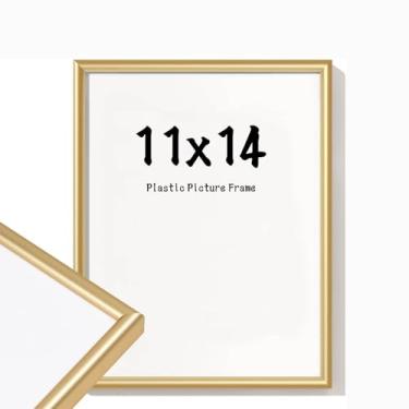 Imagem de YCCXBW Porta-retrato 20 x 25 coberto por acrílico para montagem na parede (plástico, dourado, 28 x 35 cm)