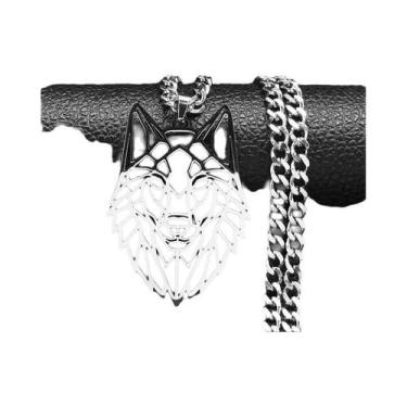 Imagem de Colar De Aço Inoxidável Com Pingente De Lobo Prateado Para Mulheres E 