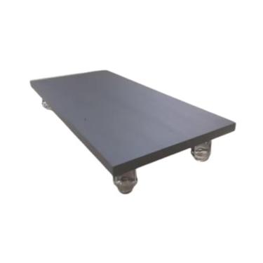 Imagem de Suporte para CPU 57cmx34cm em MDF, tipo plataforma com rodízios em GEL (Preto)