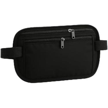 Imagem de Pochete Doleira, Porta Dinheiro Notas Viagem Internacional Anti Roubo Invisível Segura Imperméavel Para Celular Cartão Chaves (Preto)