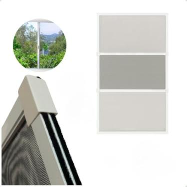 Imagem de Tela Mosquiteira Ajustável para Janelas de Esquadria, Proteção Contra Mosquitos, Moscas e Insetos, Instalação Fácil e Regulável (Branco,50x70)