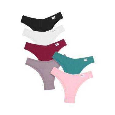 Imagem de Conjunto De Biquíni Sexy De Algodão Com Cintura Baixa Para Mulheres 6P