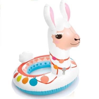 Imagem de Boia Infantil Inflável Para Praia Piscina Cabeça Zoo Lhama