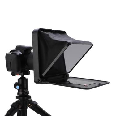 Imagem de Cryfokt Teleprompter Portátil Dobrável TC7 para Câmera SLR de Smartphone Com Controle Remoto, Alta Portabilidade para Criação Rápida de Vídeo, Plástico Preto, Suporte para Dispositivos Inteligentes,