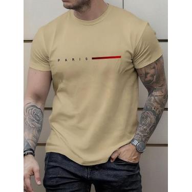 Imagem de Camiseta Masculina Estampa Paris 100% Algodão Premium Estilo Conforto 