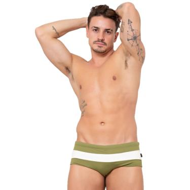 Imagem de Sunga Clássica Verde Pistache com Off White - JWilas Beachwear