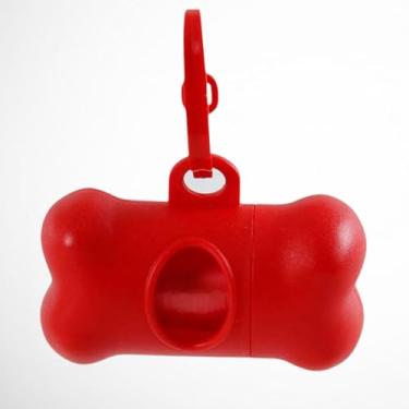 Imagem de Kit Cata Caca com Porta Saquinho de Cocô para Cachorro Gato Pet c/ 2 Refil Sacola Plástica Higiene (VERMELHO)