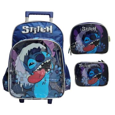 Imagem de Kit Mochila De Rodinha Stitch + Lancheira + Estojo Box 42372-Unissex