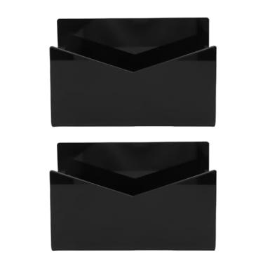 Imagem de Fockety Organizador de Correio Acrílico, 2 Pacotes de Suporte de Arquivo Acrílico Transparente Organizador de Arquivo de Correio Pasta de Vertical Classificador de (BLACK)