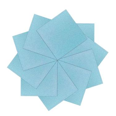 Imagem de Sonjade Papel cartolina com glitter, papéis brilhantes sem derramamento, recortes de artesanato e projetos faça você mesmo, papel brilhante para fazer cartões, 30 x 30 cm, 10 folhas, 250 g/m2 (azul
