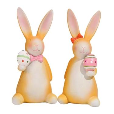 Imagem de Ｂｅｓｇａ Conjunto de 2 estatuetas de para decoração de Páscoa, artesanato, figuras de em resina, para toda a família, ideal para,