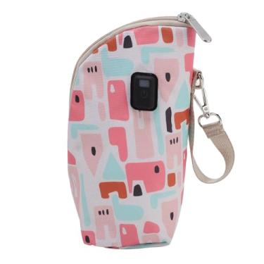 Imagem de KUIDAMOS Aquecedor de Mamadeira USB para bebê Com 21 Engrenagens Bolsa Aquecedora de Mamadeira Isolada Com Display LED para Alimentação Em Movimento, Bolsa Térmica de Leite Portátil para Viajantes, 5,51 X 8,66 pol. (Rosa)