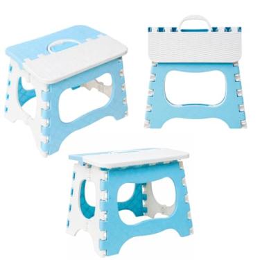 Imagem de Banqueta Dobrável cadeira de pesca leve piquenique cadeira de acampamento dobrável portátil (Azul)