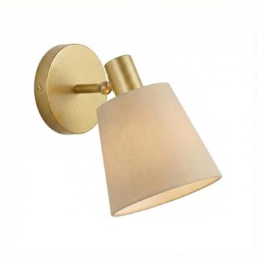 Imagem de Arandela com Cúpula Crua Bege Pipe Dourado Metalizado