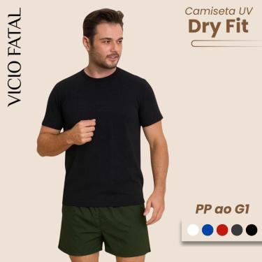 Imagem de Camiseta Masculina Dry UV Manga Curta Treino Corrida Ciclismo Básica Blusa Lisa Camisa Malhar-Masculino