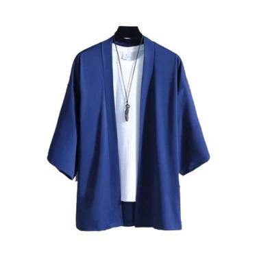 Imagem de Camisa Kimono Haori Samurai Preto Estilo Japonês Para Cosplay Feminino