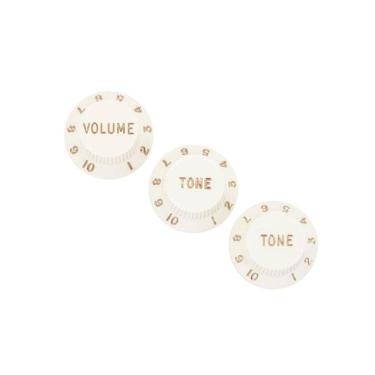 Imagem de Kit Knobs Fender Plastic Push-On Control Para Strat 3 Pecas