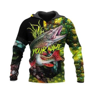 Imagem de Moletom Masculino Camuflado Para Pesca Com Estampa 3D, Conjunto De Tre