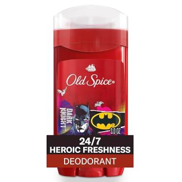 Imagem de Old Spice Desodorante sem alumínio para homens, frescor 24 horas por dia, 7 dias por semana, aroma duradouro, cheiro de herói, Batman, cereja preta e aroma do anoitecer, 85 g