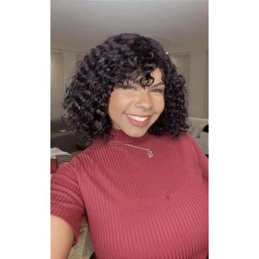 Imagem de Peruca Miolo Lace Cabelo Humano Camila Lux Preta - 35 cm - Cia dos Cab