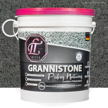 Imagem de Massa Para Efeito Pedras Naturais Grannistone 25 Kg - LT Shiner, Cinza