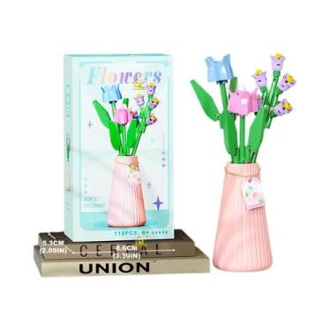 Imagem de Brinquedo De Blocos Mini Modelo Rosa Girassol HUIQIBAO MOC Buquê De Fl