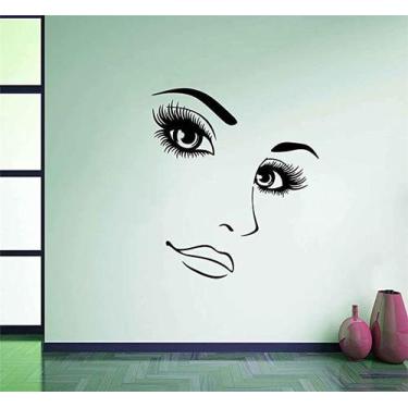 Imagem de Adesivos de parede Elegantes para rosto, olhos e cílios, 56x64 cm, PVC