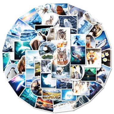 Imagem de Pacote de adesivos Arctic Antarctic Animal Waterproof Vinil 50 unidade