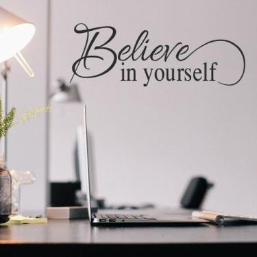 Imagem de Adesivo de parede Believe in Yourself Motivation 20x55cm PVC - yiweisa