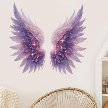 Imagem de Adesivos de parede Angel Wings Dreamy Purple Feathered PVC 30x90cm - y