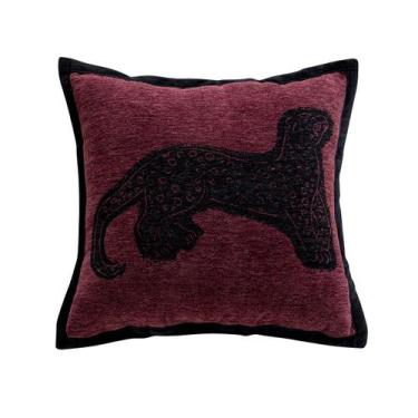 Imagem de Capa de travesseiro vintage com estampa de leopardo de poliéster 45x45