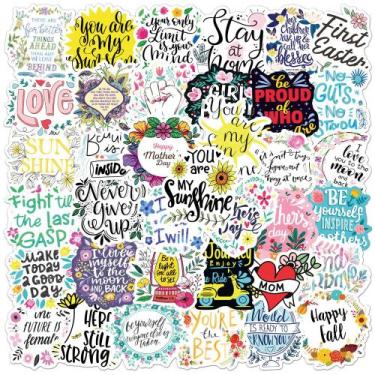 Imagem de Adesivos Motivational Quote, 50 peças, decalque de vinil à prova d'águ