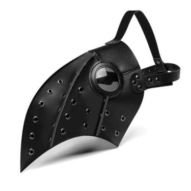 Imagem de Máscara Plague Doctor Steampunk com design de bico de pássaro em couro