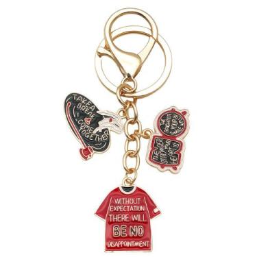 Imagem de Chaveiro, camiseta de hip hop e disco de vinil, liga de zinco - Yiweis