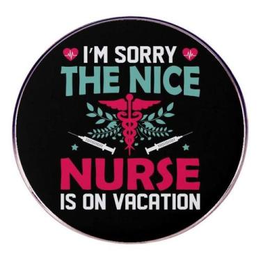 Imagem de Brooch Pin Funny Nurse Theme Alloy 3x3cm para profissionais de saúde -